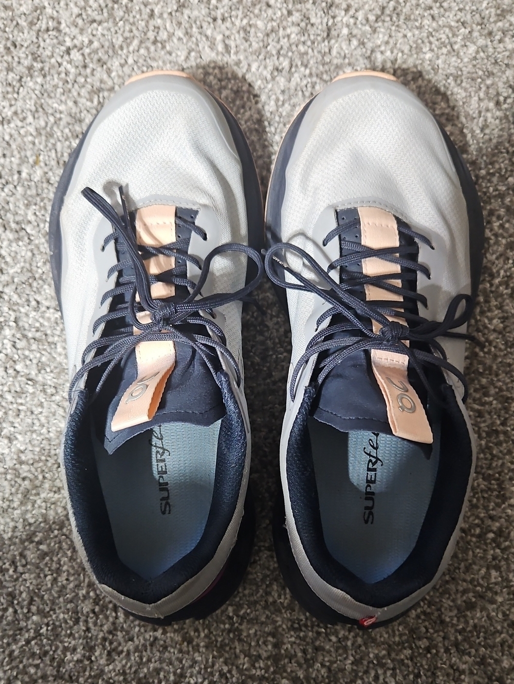Women's Light Gray and Navy Performance Sneakers